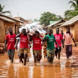 Volunteers helping