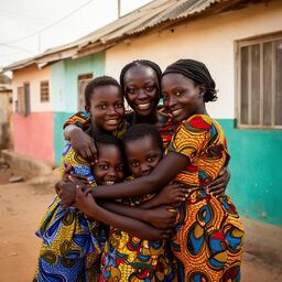 A family embracing